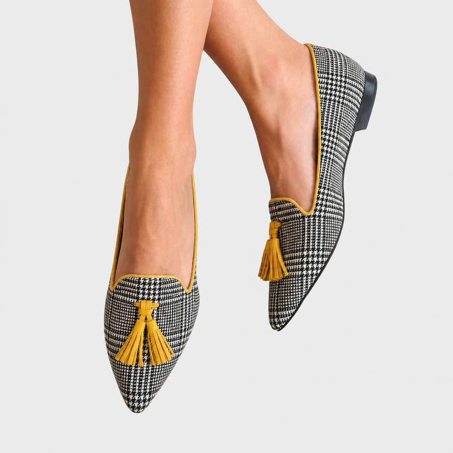 Sophie | Modern Moccasins with Checker Pattern