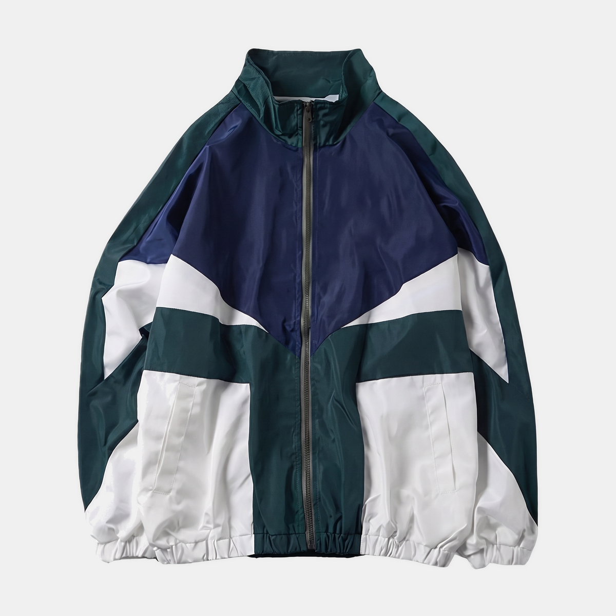 Women's Color Block Windbreaker Track Jacket Oversized