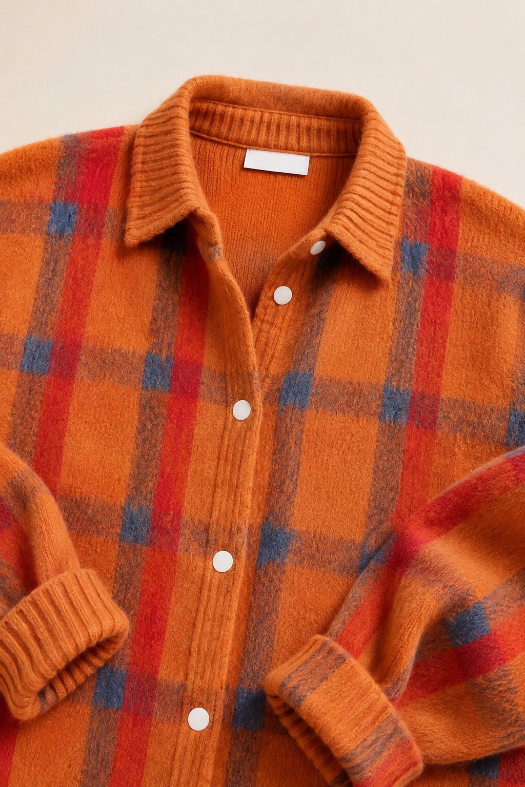Cozy Plaid Knit Cardigan