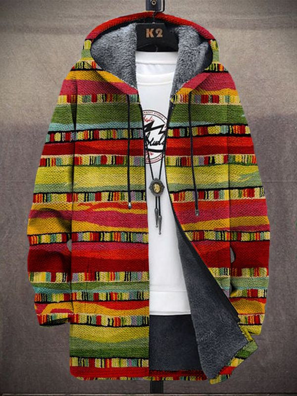 Renée | Hooded Cardigan with Artistic Print and Soft Lining