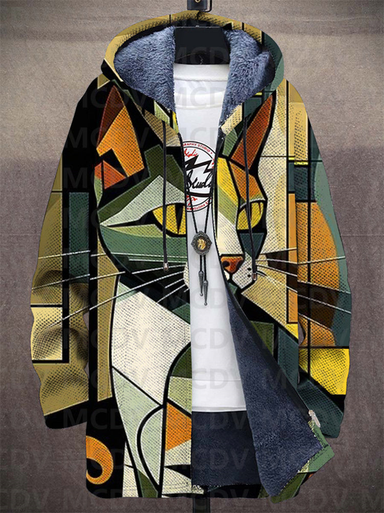 Els | Hooded Cardigan with Artistic Print and Soft Lining