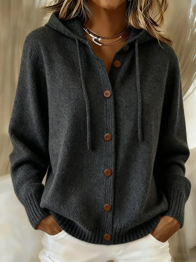 Bettina | Hooded Cardigan with Buttons