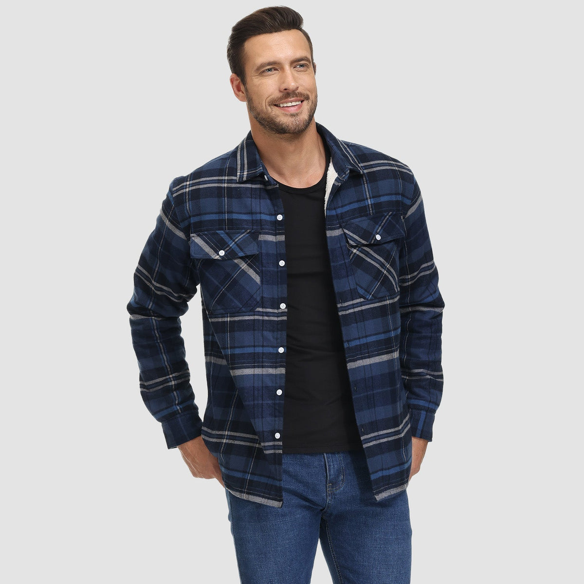 Benedikt™ | Lined Check Shirt Jacket