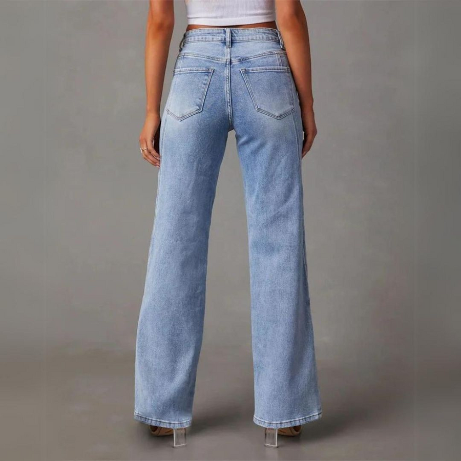 HIGH-WAISTED WIDE-LEG JEANS