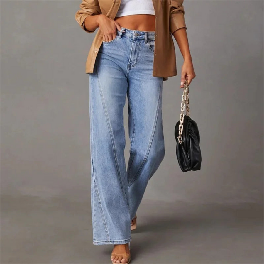 HIGH-WAISTED WIDE-LEG JEANS