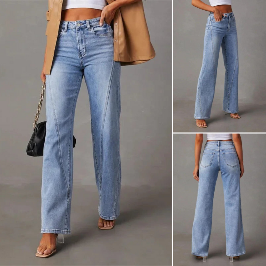 HIGH-WAISTED WIDE-LEG JEANS