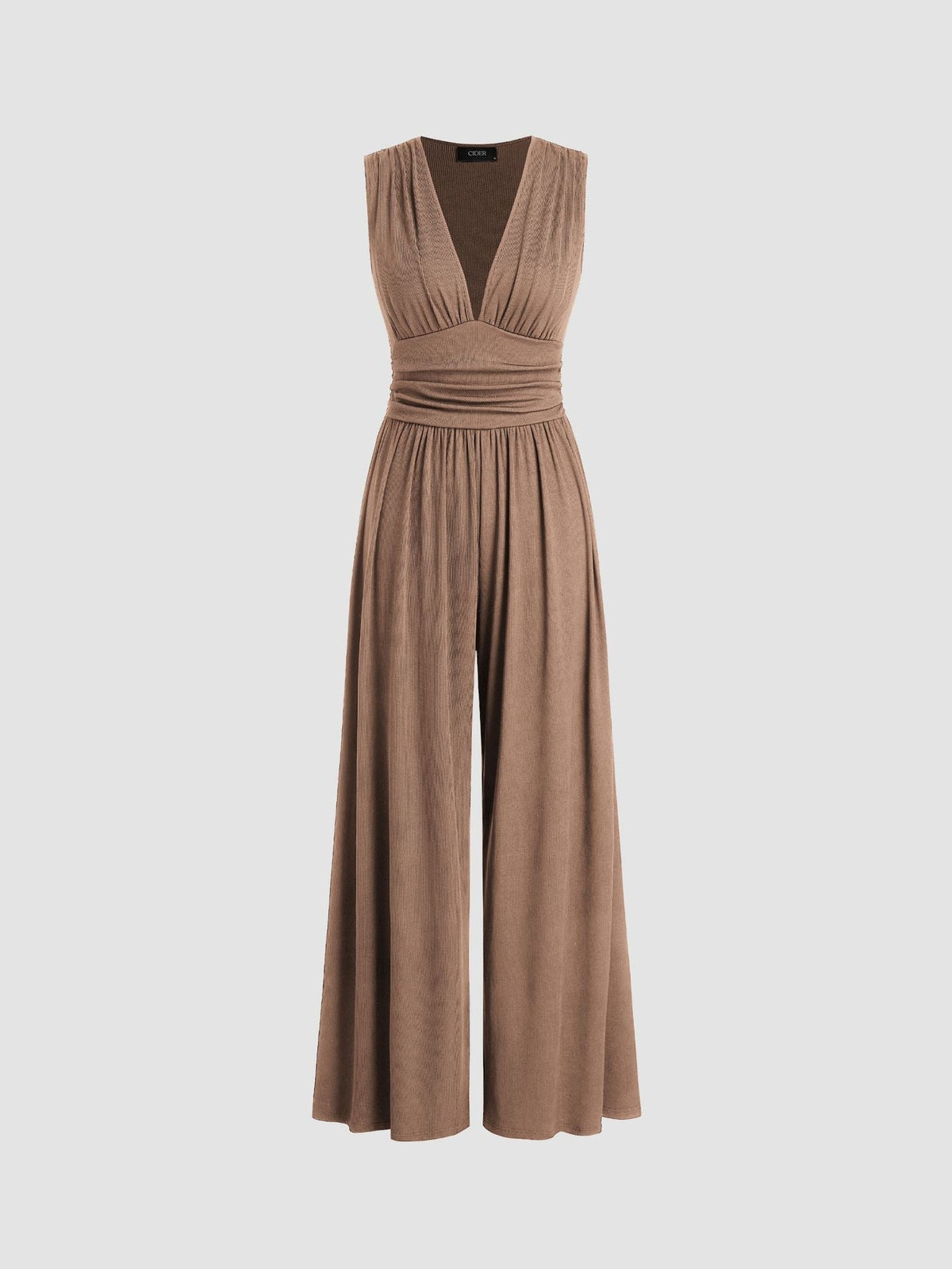 Della | Ribbed Sleeveless Wide-Leg Jumpsuit