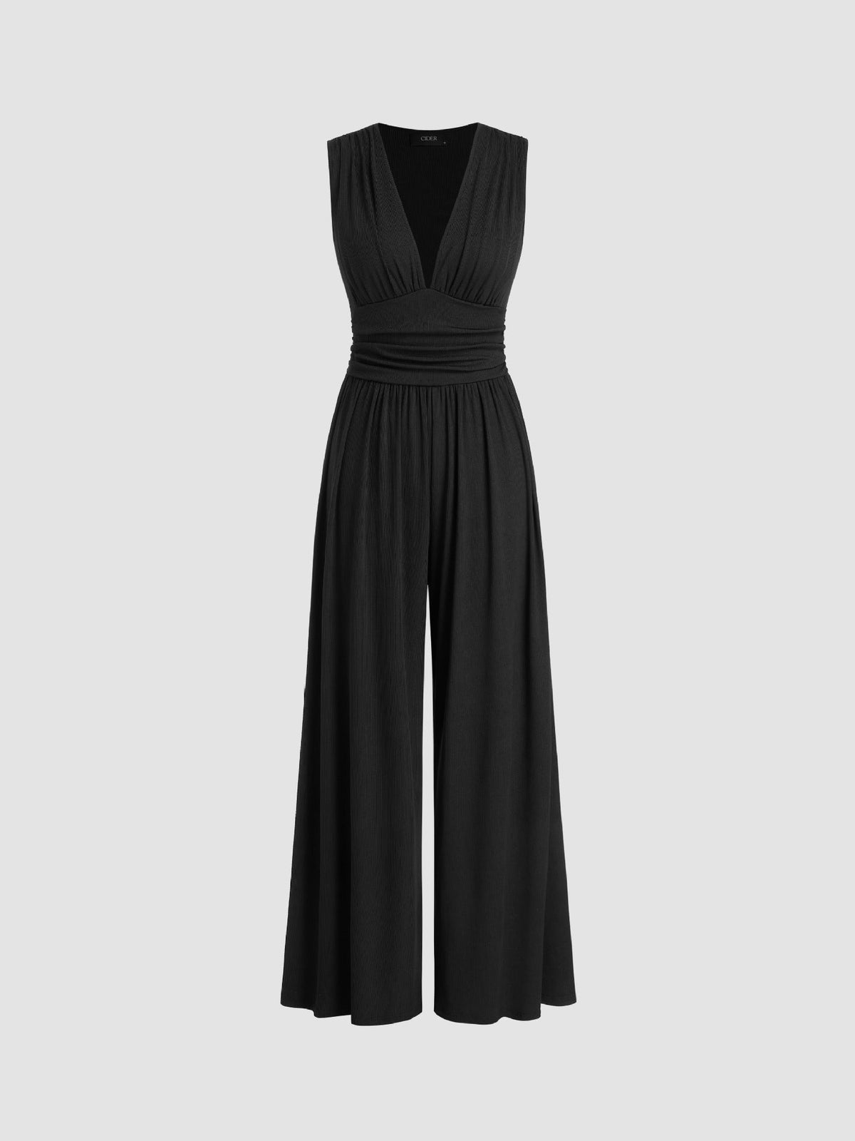 Della | Ribbed Sleeveless Wide-Leg Jumpsuit