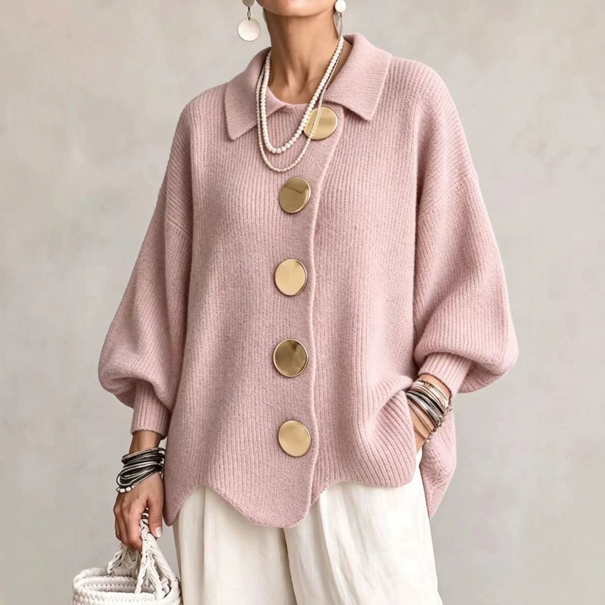 Isadora | Oversized Cardigan with Collar
