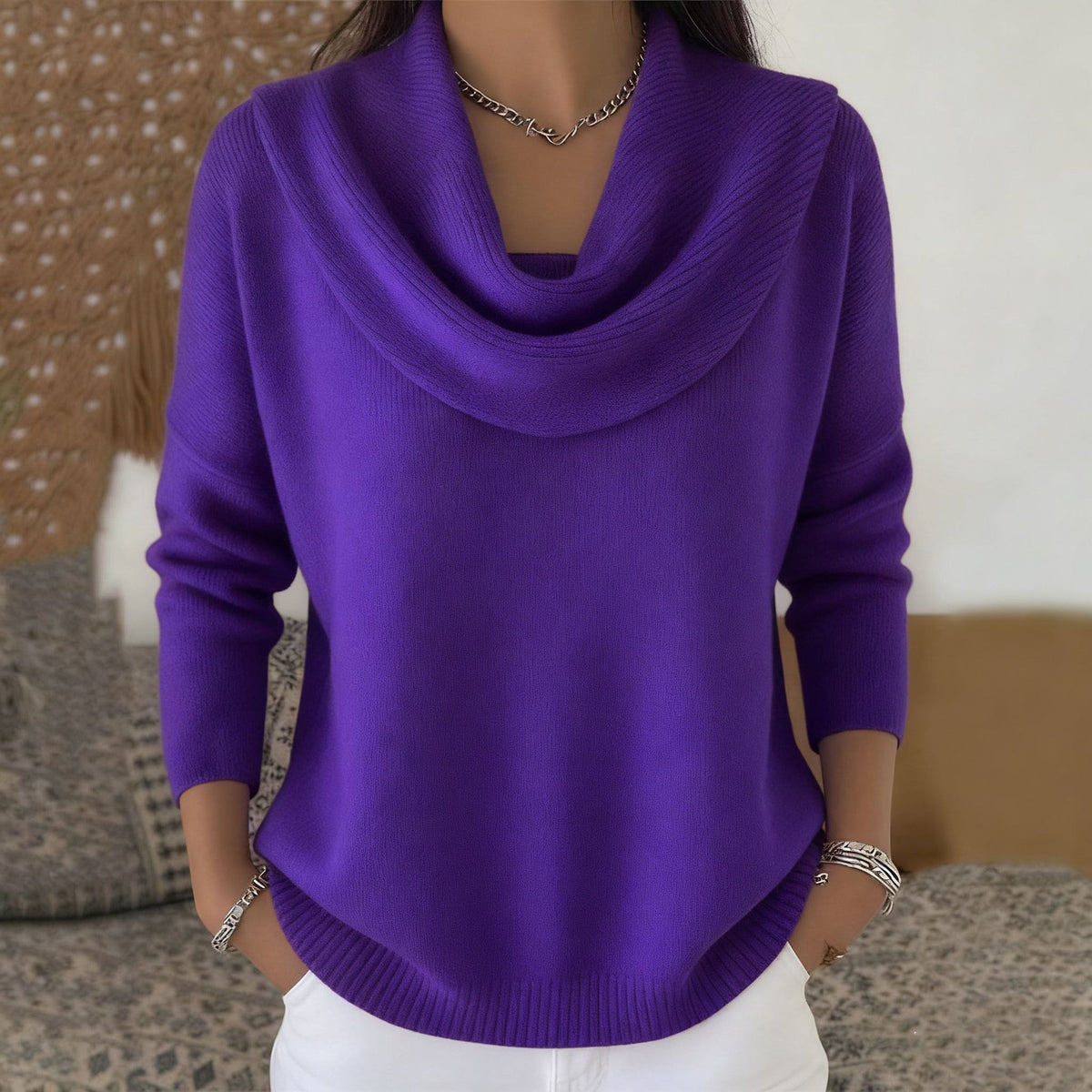 Vivienne | Cowl Neck Knit Sweater