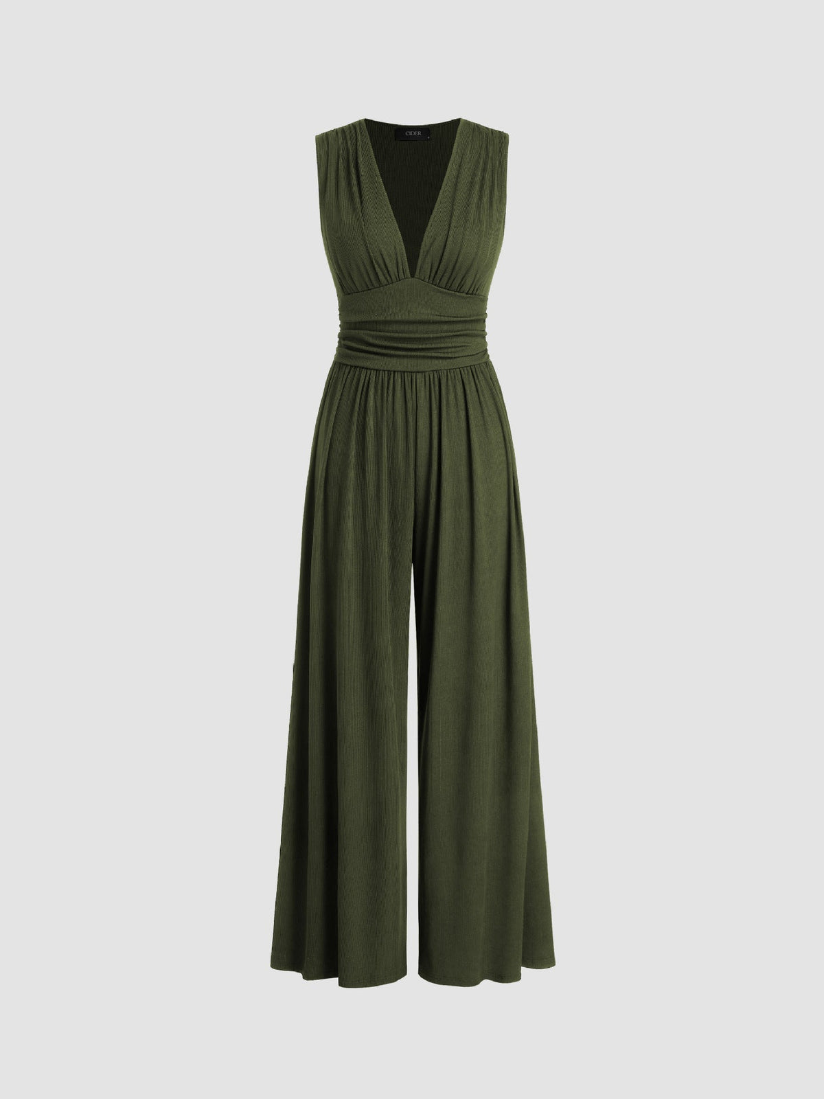 Della | Ribbed Sleeveless Wide-Leg Jumpsuit