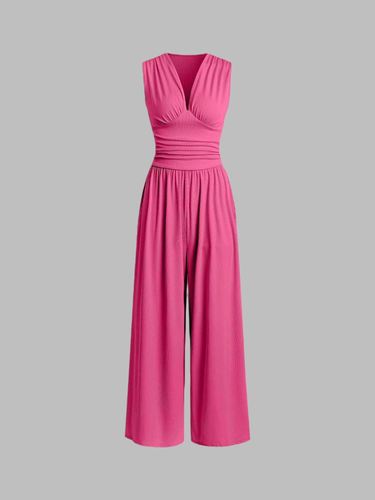 Della | Ribbed Sleeveless Wide-Leg Jumpsuit