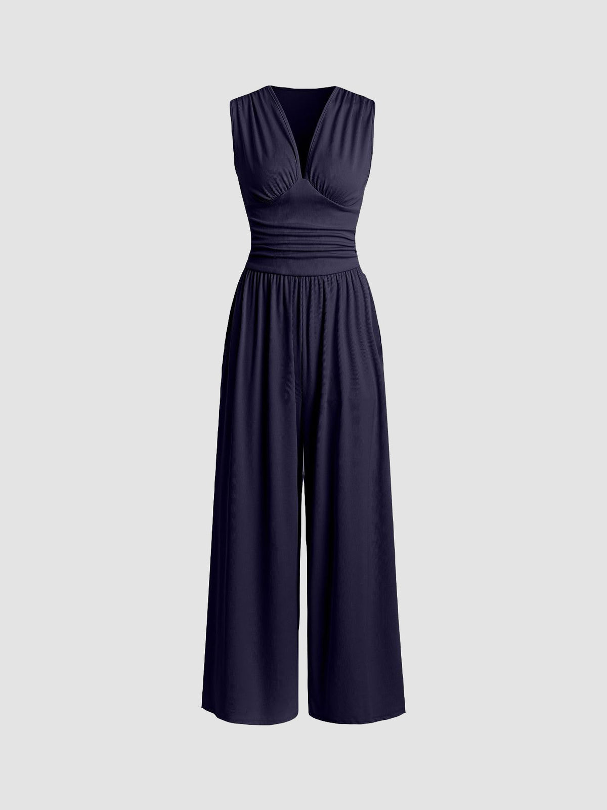 Della | Ribbed Sleeveless Wide-Leg Jumpsuit