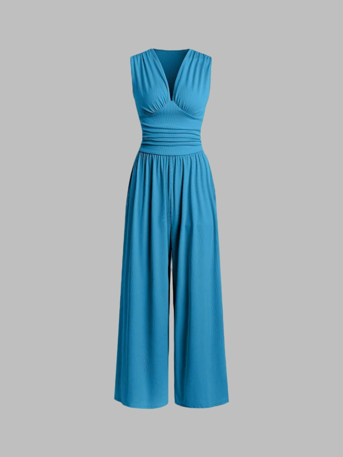 Della | Ribbed Sleeveless Wide-Leg Jumpsuit