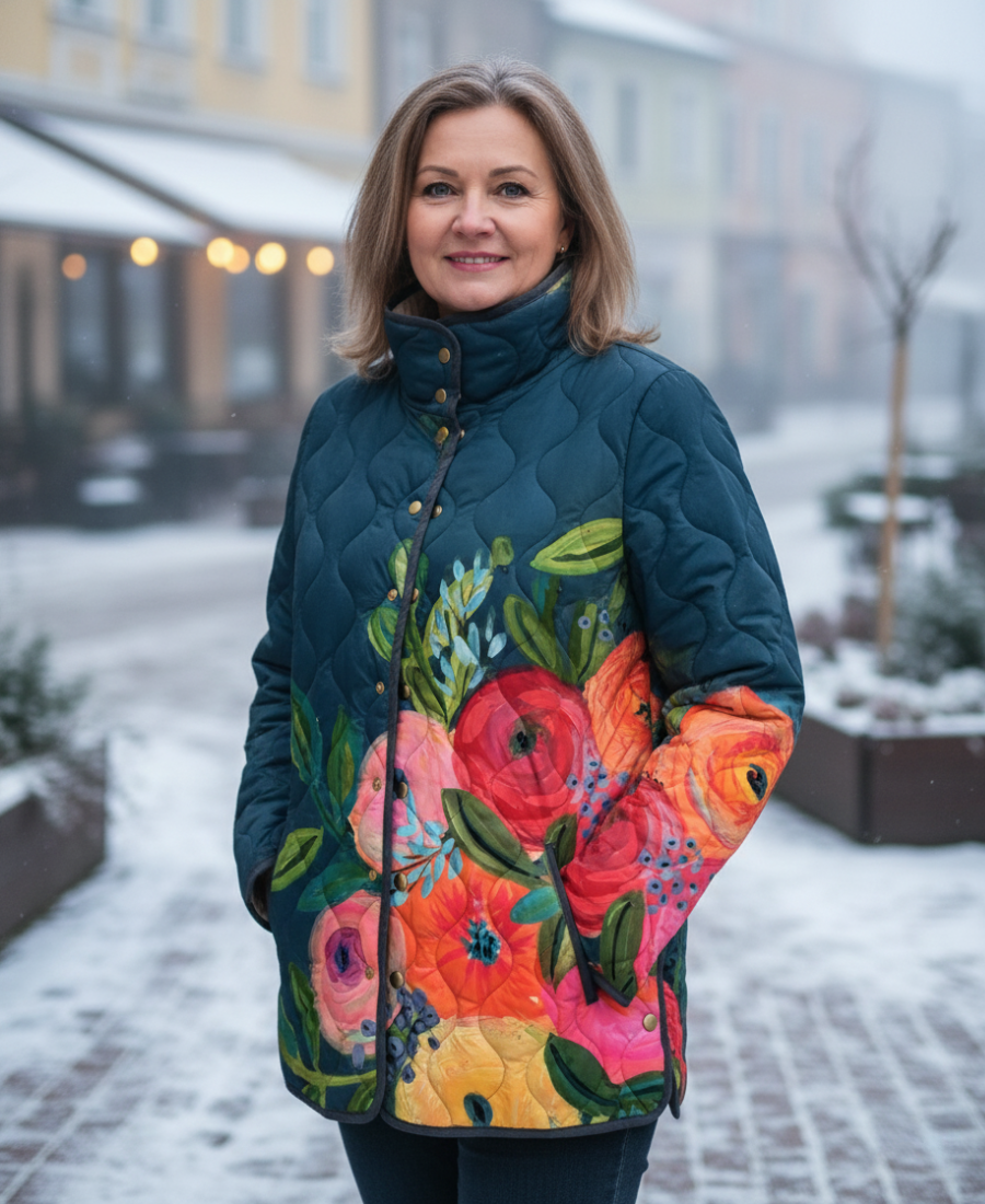 Armica | Vintage Quilted Jacket with Floral Pattern