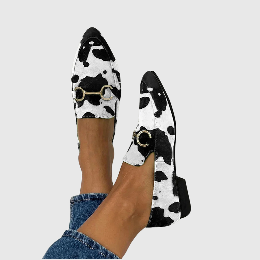 Delphine | Printed Buckle Loafers