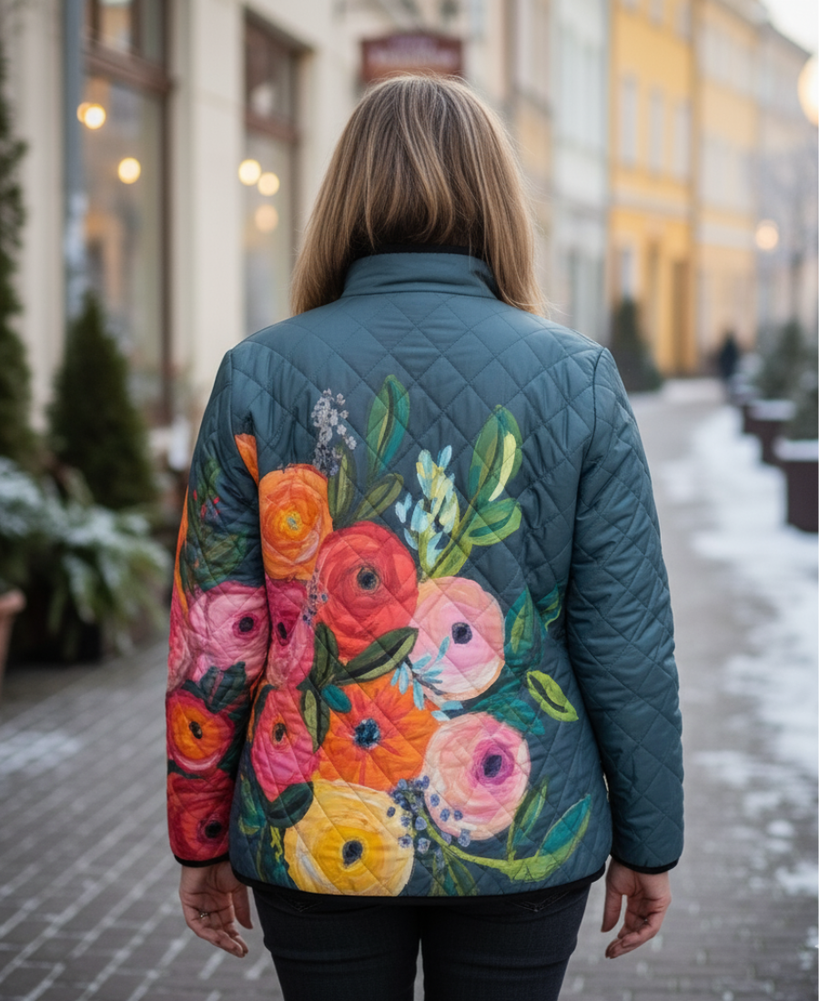 Armica | Vintage Quilted Jacket with Floral Pattern