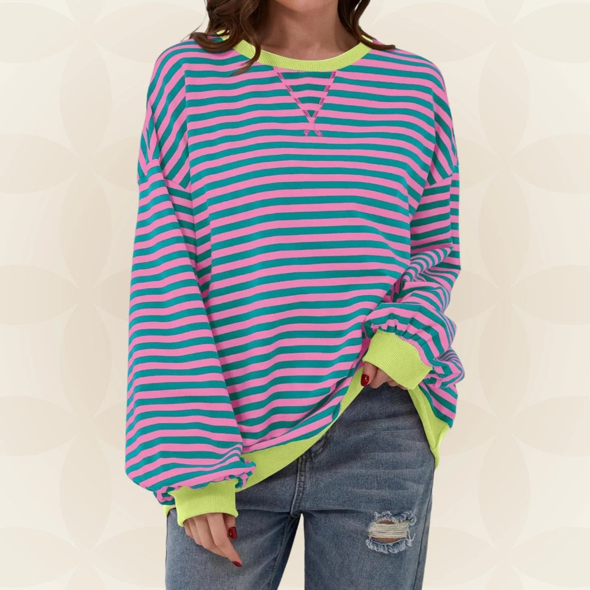 Oversized Striped Sweatshirt