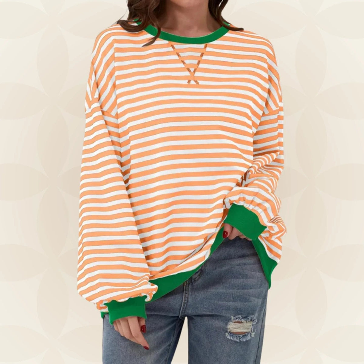 Oversized Striped Sweatshirt