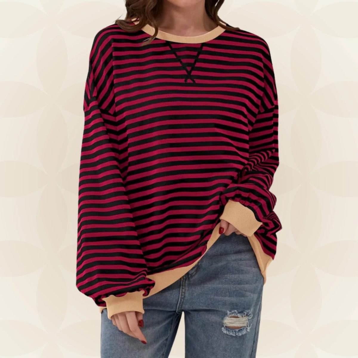 Oversized Striped Sweatshirt