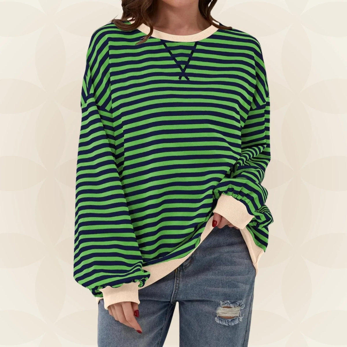 Oversized Striped Sweatshirt