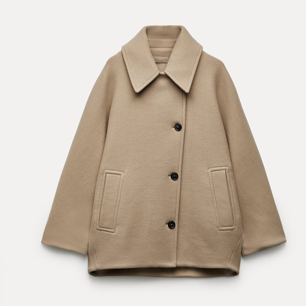 Women's Oversized Shirt Jacket with Button Front
