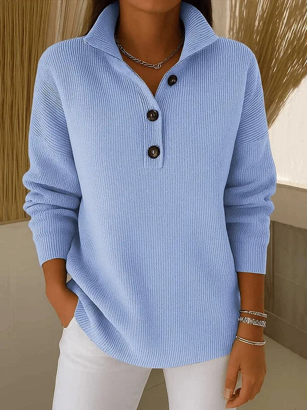 Orfilia | V-Neck Polo Sweater