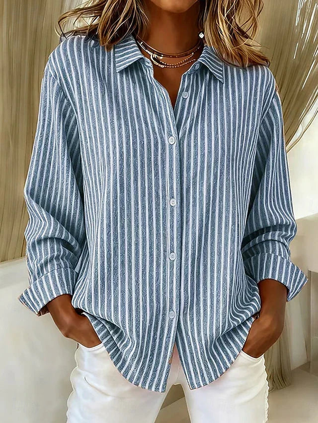 Gerda | Striped Shirt with Button Closure