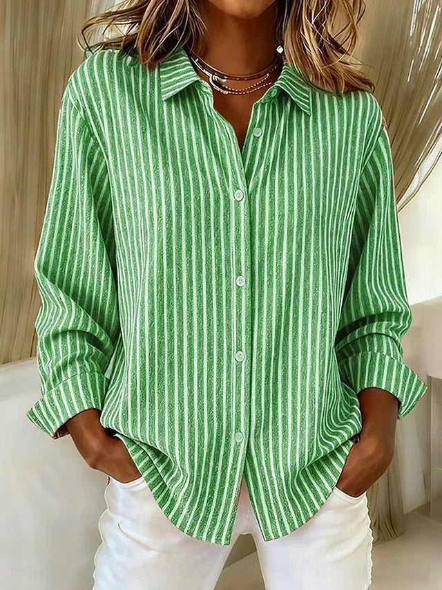 Gerda | Striped Shirt with Button Closure