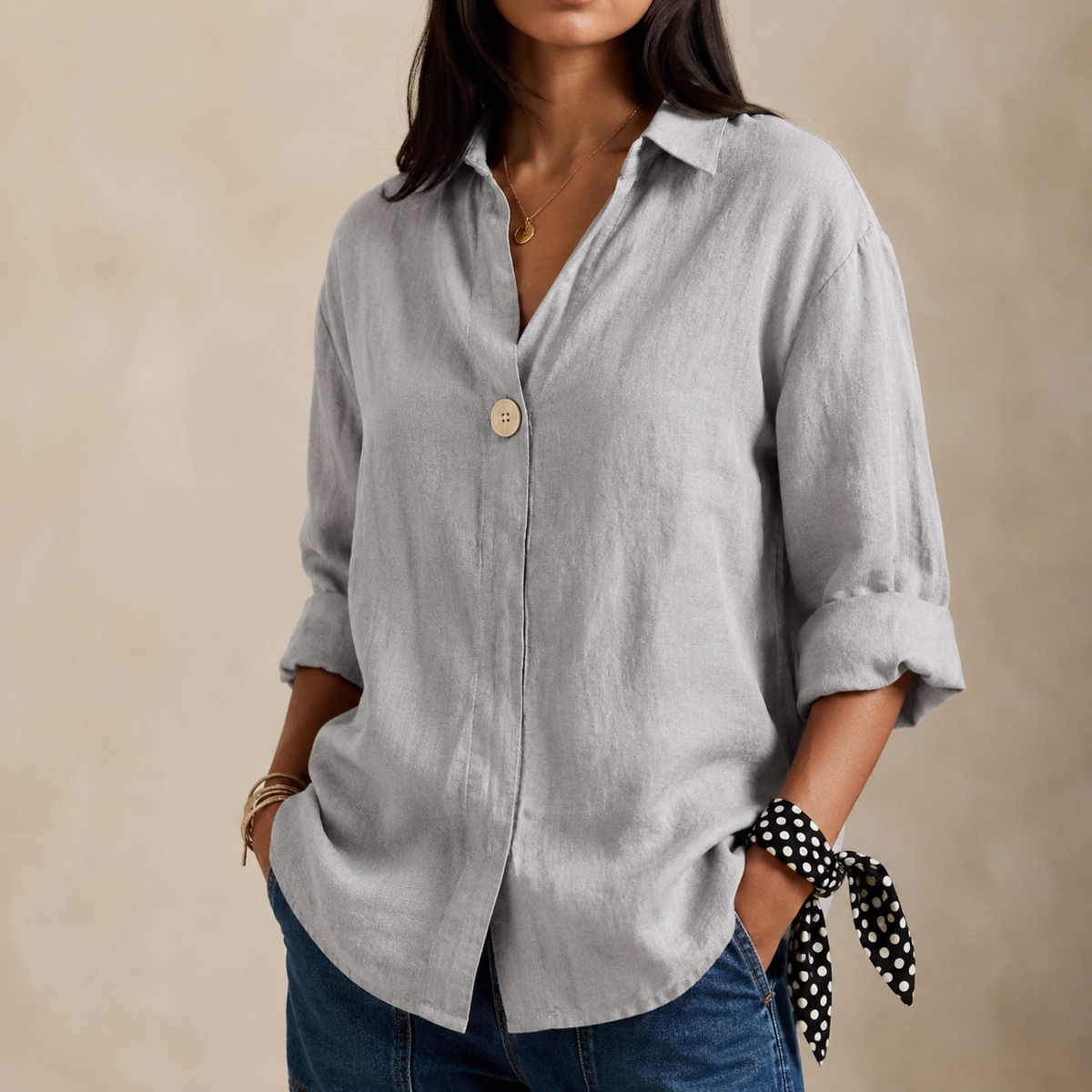 Relaxed Linen Blouse