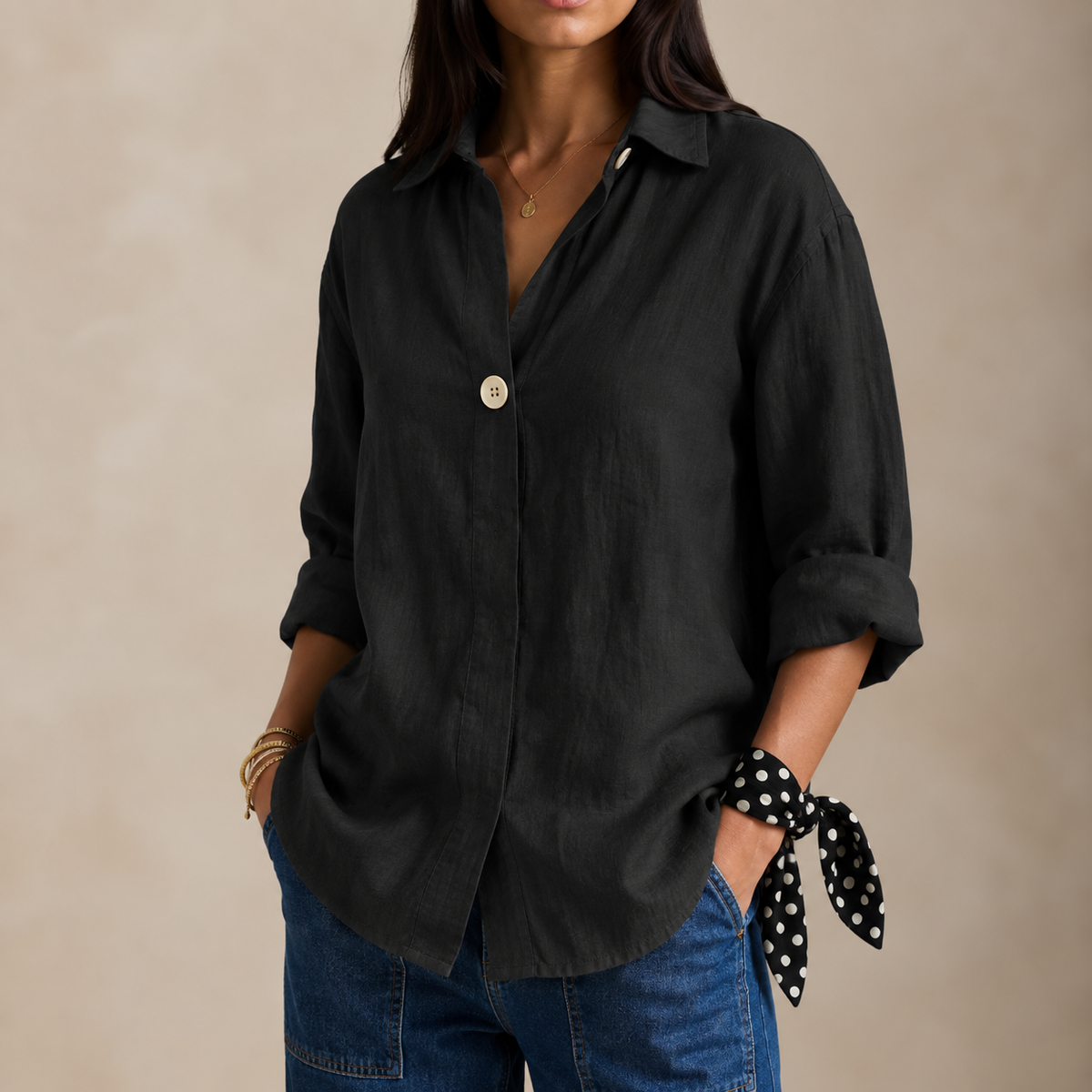 Relaxed Linen Blouse
