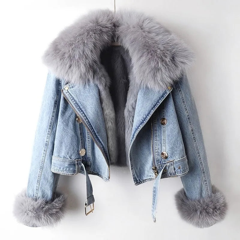 Mariga | Denim Jacket with Fox Collar