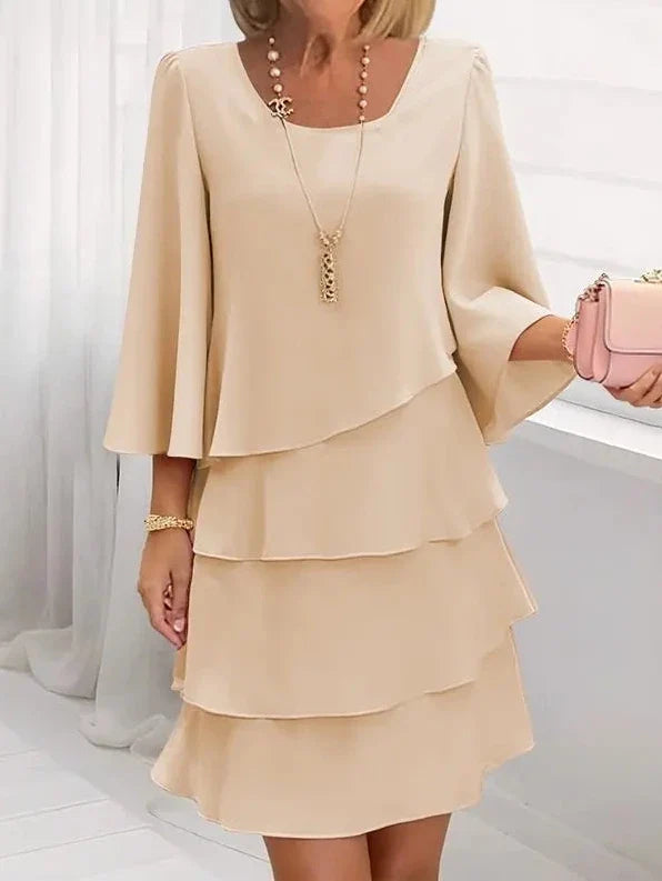 Catherine | Elegant Comfort Ruffle Dress