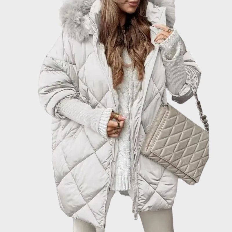 Denisa™ | Women's Midi Parka with Knitted Sleeves
