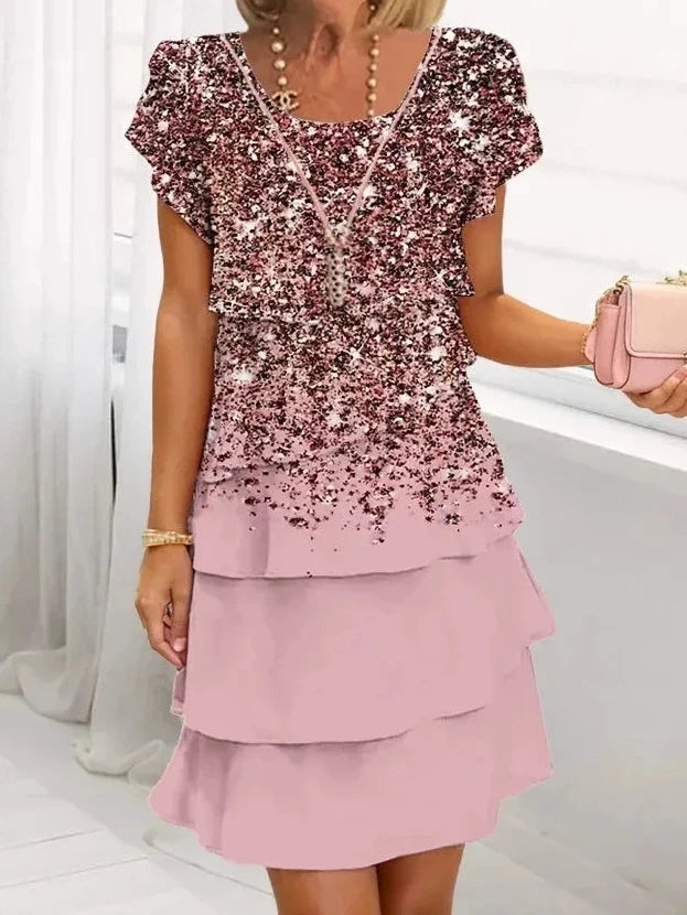 Gabriella | Elegant Comfort Ruffle Dress