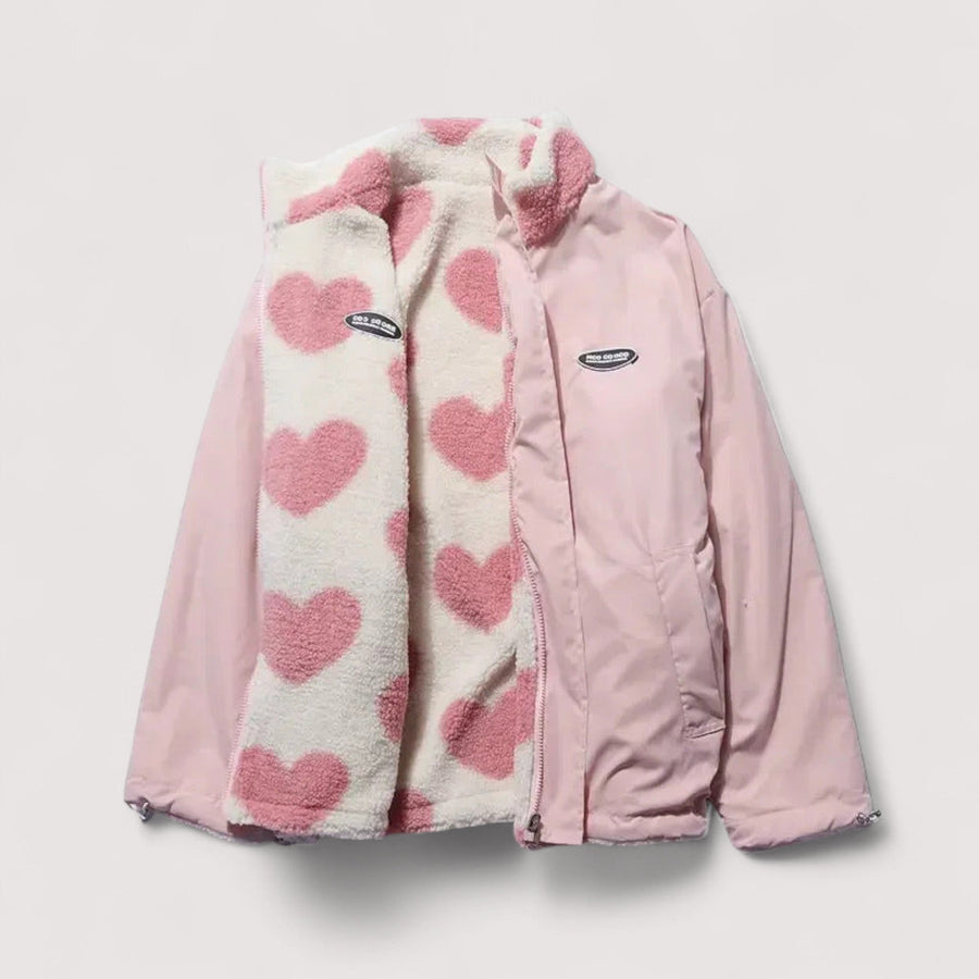 Reversible Jacket with Heart Pattern