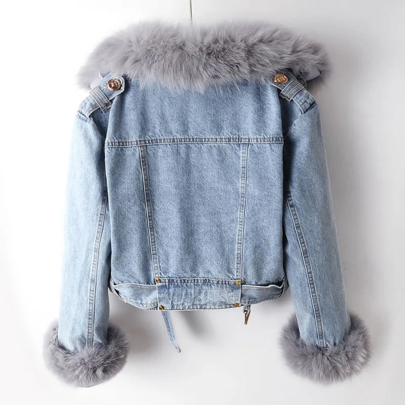 Mariga | Denim Jacket with Fox Collar