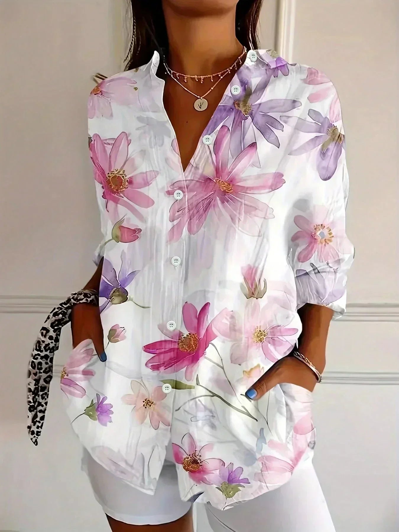 Catleen - Colorful Printed Lightweight Blouse