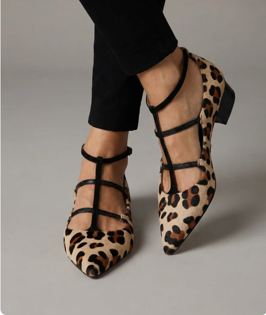 Bridget | Leopard Strap Heeled Shoes