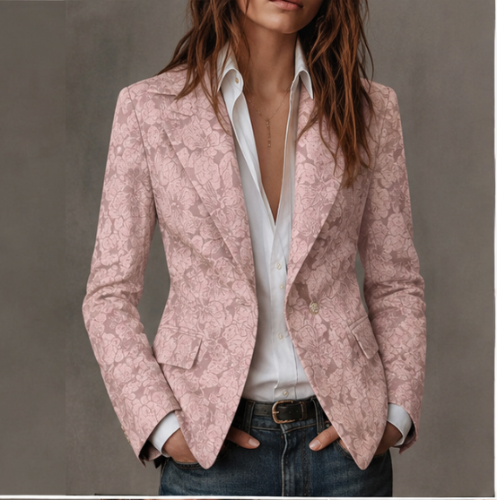 Loretta | Jacquard Blazer in Cashmere Fitted
