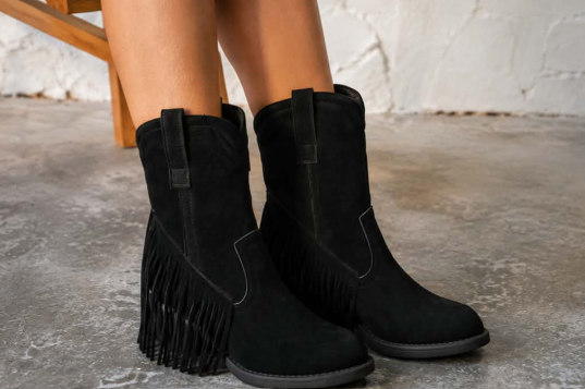 Élise™ | Fringed Suede Boots