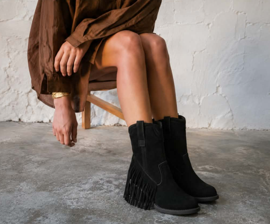 Élise™ | Fringed Suede Boots