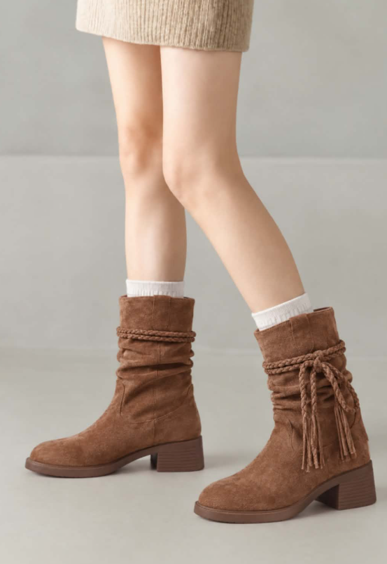 Camille™ | Fringed Suede Ankle Boots
