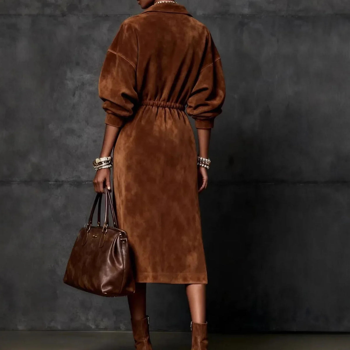 Benita | Elegant Midi Dress with Waist Tie