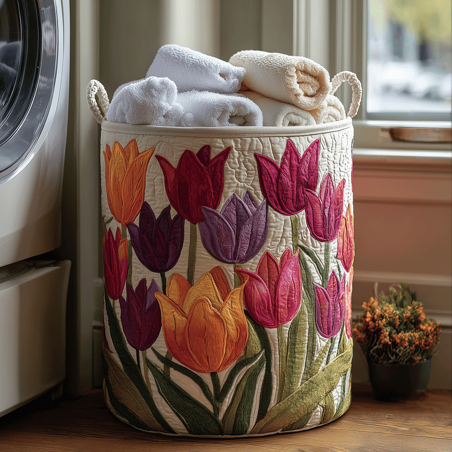 Lilias™ | Tulip Joy Quilted Laundry Basket