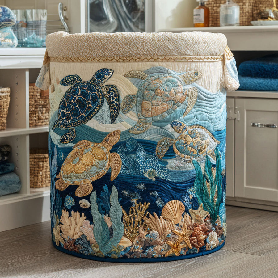 Hortense™ | Shell Shine Quilted Laundry Basket