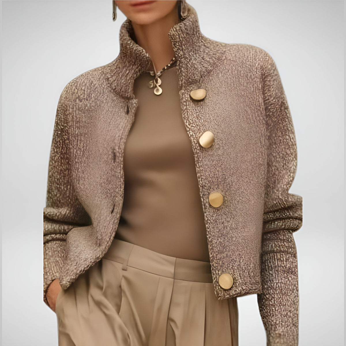 Avathe | Stylish Jacket with Large Buttons and Texture
