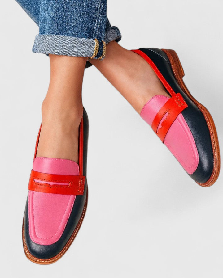 Alisette | Tri-Color Penny Loafers