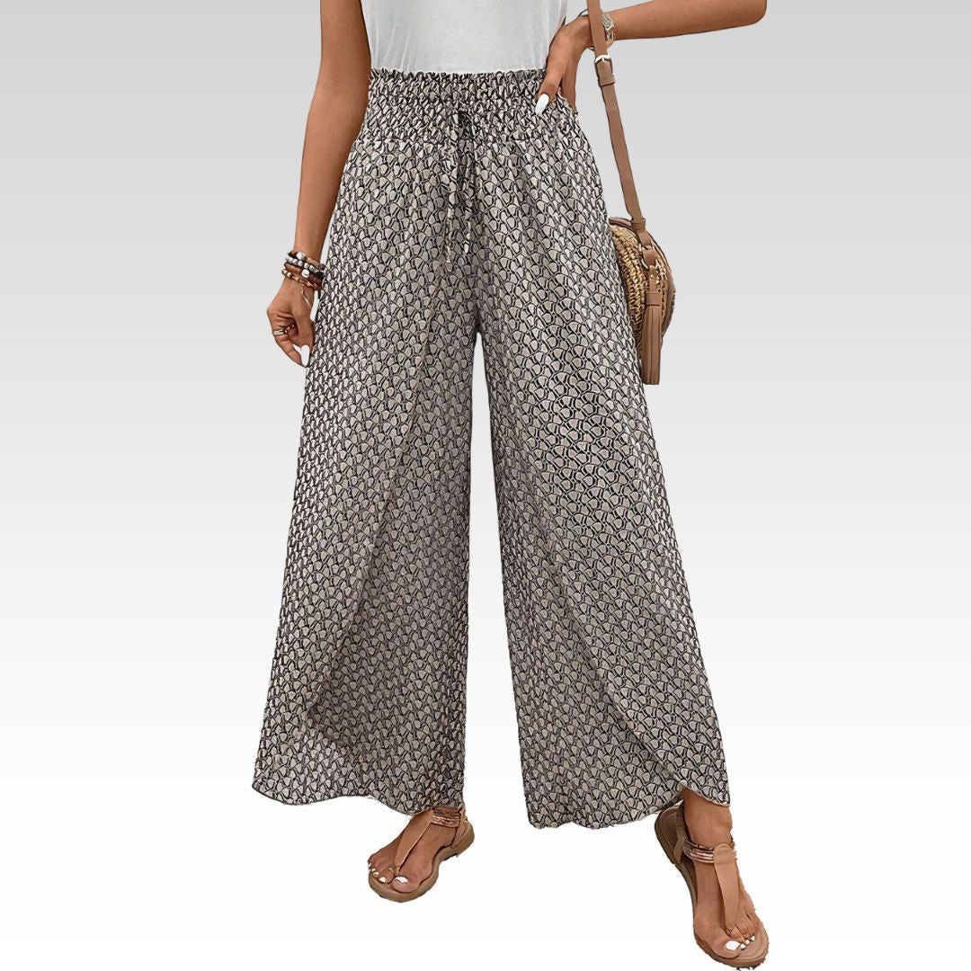 Lisette Wide-Leg Pants with Geometric Print