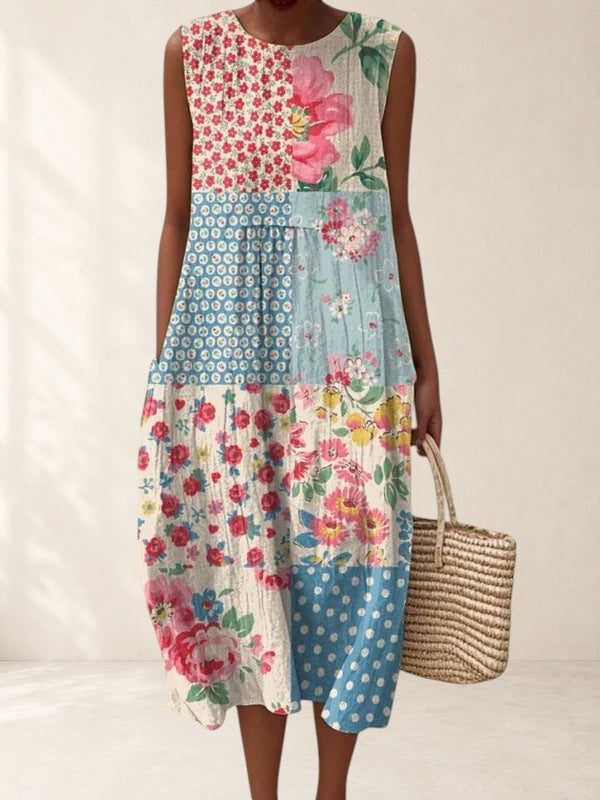 Anna | Patchwork Midi Dress